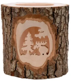 Waldfabrik, photophore en bois et étoile sapin de Noël Photophore Bois|Photophore En Bois Cisele, Elan Dans La Foret