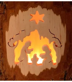 Waldfabrik, photophore en bois et étoile sapin de Noël Photophore Bois|Photophore En Bois Cisele, Crèche De Noël Et Etoile
