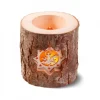 Waldfabrik, photophore en bois et étoile sapin de Noël Photophore Bois|Photophore En Rondin De Bois, 2 Motifs Crèche Et Bougie