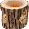 Waldfabrik, photophore en bois et étoile sapin de Noël Photophore Bois|Photophore En Rondin De Bois, Avec 3 Motifs, Ecureuil, Chat Et Oiseaux