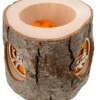 Waldfabrik, photophore en bois et étoile sapin de Noël Photophore Bois|Photophore Rondin De Bois, Avec 3 Motifs Crèche, Père Noël Et Bougies