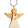 Waldfabrik, photophore en bois et étoile sapin de Noël Porte-Clés En Bois|Porte-Cle Ange Avec Coeur Et Robe En Cuir N°1, 5,5 Cm
