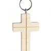 Waldfabrik, photophore en bois et étoile sapin de Noël Porte-Clés En Bois|Porte-Clés Croix En Bois Avec Croix, 5 Cm