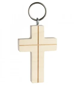 Waldfabrik, photophore en bois et étoile sapin de Noël Porte-Clés En Bois|Porte-Clés Croix En Bois Avec Croix, 5 Cm