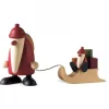 Köhler, Père Noël en bois Père Noël En Bois|Père Noël En Bois Et Enfant Sur Luge