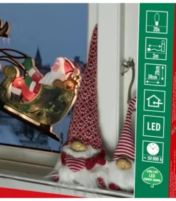 Konstsmide, guirlandes lumineuses de Noël Père Noël Lumineux|Père Noël Lumineux Avec Rennes Et Traineau