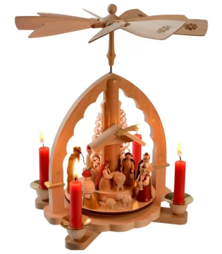 Richard Glasser, Pyramides de Noël allemandes Pyramides De Noël Allemandes|Pyramide A 4 Bougies En Bois Pour Un Noël Traditionnel