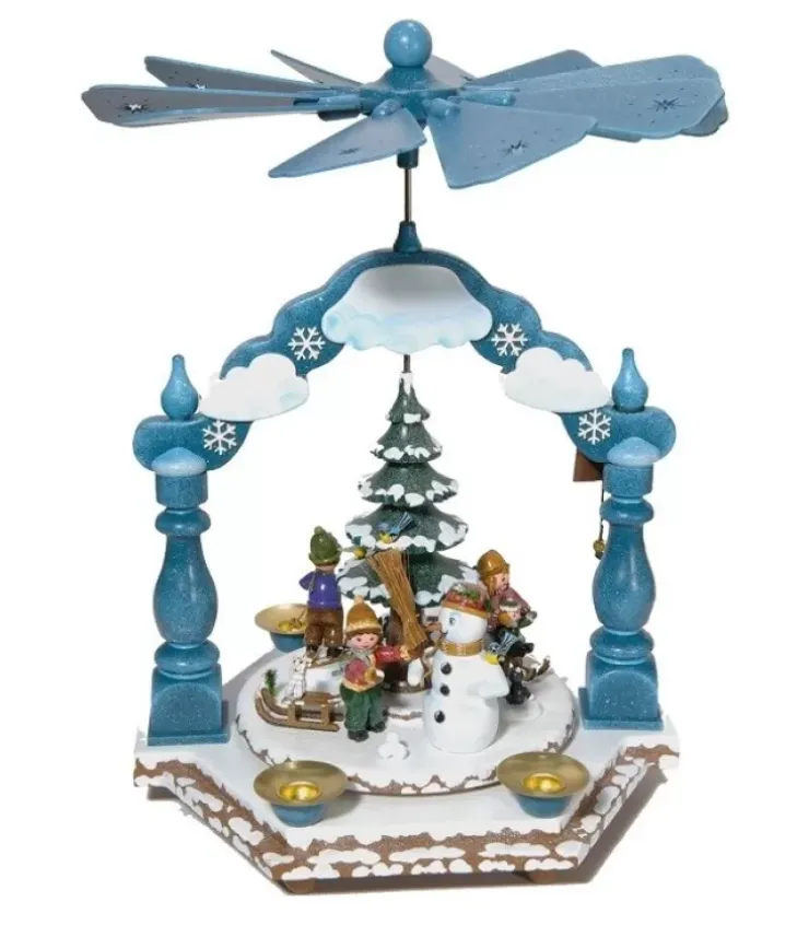 Hubrig, figurines pour enfant Manèges De Noël|Pyramide A Bougies Winterkinder Enfants Dans LÀ Neige