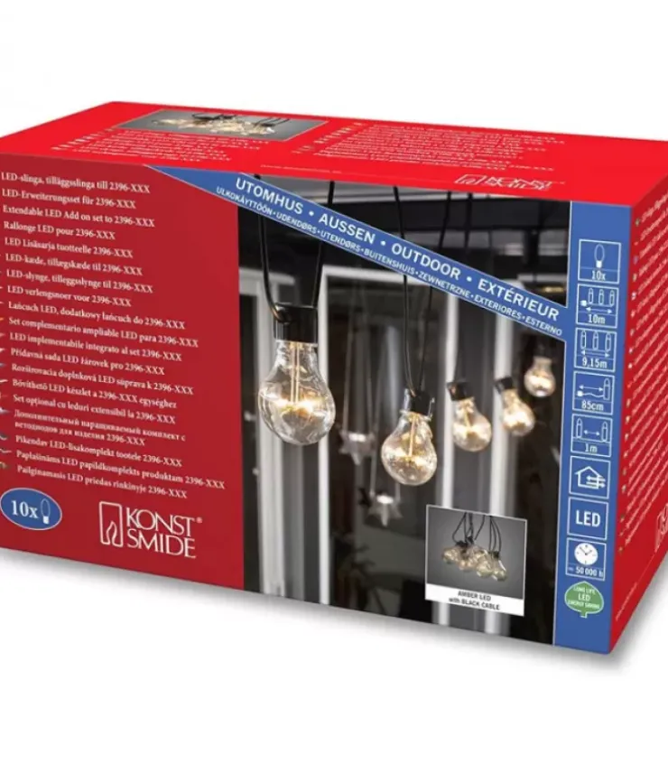 Konstsmide, guirlandes lumineuses de Noël Guirlande Lumineuse Extérieur|Rallonge 10 M Pour Guirlande Lumineuse De Terrasse, 10 Ampoules Ambrees