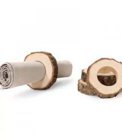 Waldfabrik, photophore en bois et étoile sapin de Noël Objet Déco Bois|Rond De Serviette En Bois (4 Pieces)