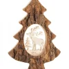 Waldfabrik, photophore en bois et étoile sapin de Noël Sapins En Bois|Sapin En Bois Avec Cerf Cisele, 18,5 Cm