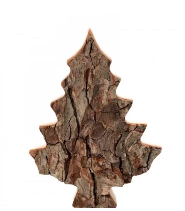 Waldfabrik, photophore en bois et étoile sapin de Noël Sapins En Bois|Sapin En Bois Déco En Ecorce 15 Cm