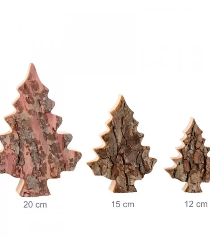 Waldfabrik, photophore en bois et étoile sapin de Noël Sapins En Bois|Sapin En Bois Déco En Ecorce 15 Cm