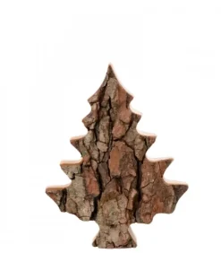 Waldfabrik, photophore en bois et étoile sapin de Noël Sapins En Bois|Sapin En Bois Déco En Ecorce 12 Cm