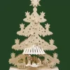 Ratags, décos de Noël lumineuses en bois Crèche De Noël Lumineuse|Sapin Lumineux Led En Bois Avec Crèche De Noël Et Personnages Ciceles