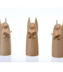 Schalling, crèche moderne Personnages De Crèche De Noël|Trois Anges De Noël En Bois Pour Crèche, 6 Cm