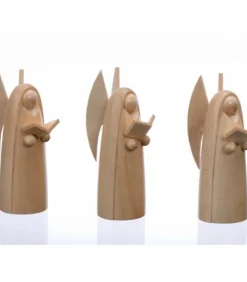 Schalling, crèche moderne Personnages De Crèche De Noël|Trois Anges De Noël En Bois Pour Crèche, 6 Cm