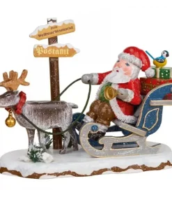 Hubrig, figurines pour enfant Village De Noël Miniature|Village De Noël Miniature, Père Noël Sur Traineau Et Rennes