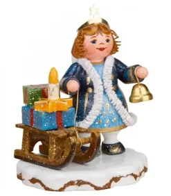 Hubrig, figurines pour enfant Village De Noël Miniature|Village De Noël Miniature, Figurine Ange Luge Et Cadeaux