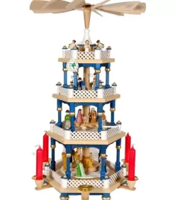Richard Glasser, Pyramides de Noël allemandes Pyramides De Noël Allemandes|Weihnachtspyramid Allemande Aux Couleurs Baroques Blanc Et Bleu